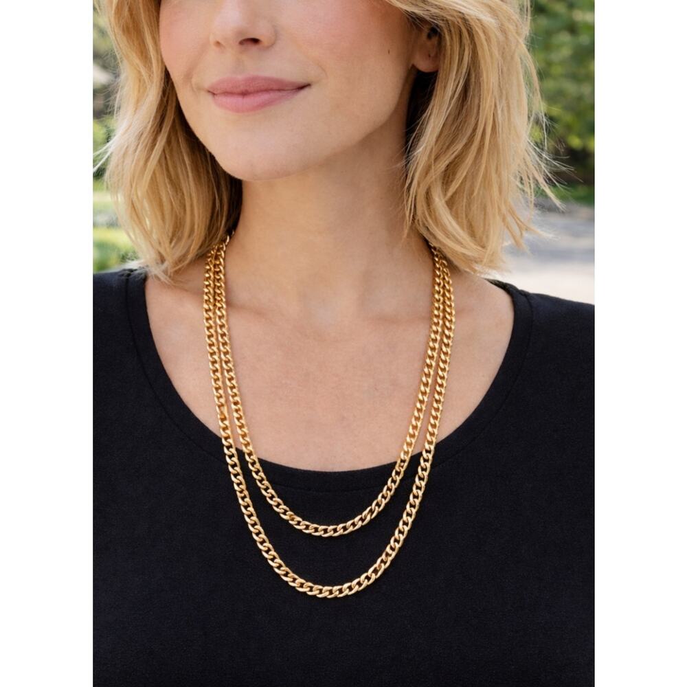 Calvin Klein Gold Chain Layered Necklace New